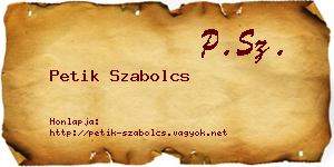 Petik Szabolcs névjegykártya